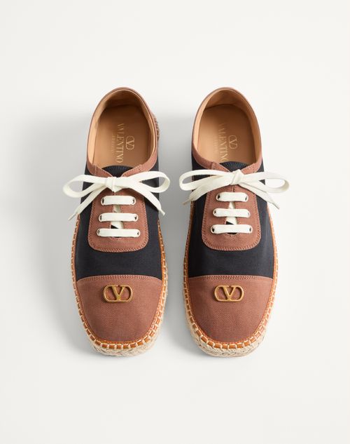 Valentino Garavani - Palm Avenue Espadrilles Aus Canvas Und Büffelleder - Schwarz - Mann - Loafers Und Drivers